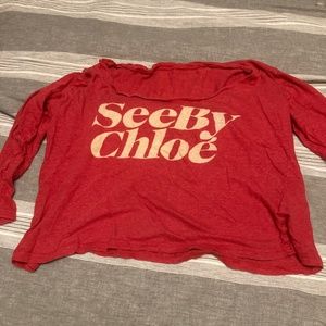See by Chloe red top